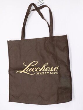 Large Lucchese Heritage Bag Fabric Shopping Tote 20" x 20" Double Sided Vintage